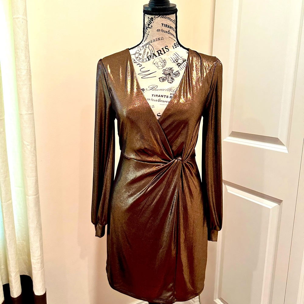 NWOT Bronze Shimmer Party Dress